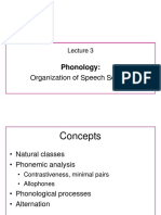 Organization of Speech Sounds: Phonology