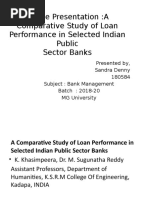 A Comparative Study of Loan Performance Sandra