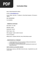 Curriculum Vitae: Personal Details