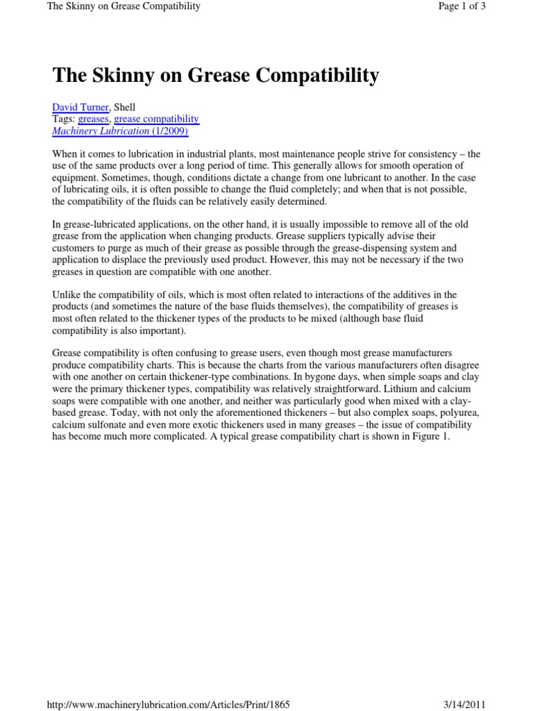 Grease Comparison Chart.1pdf PDF Lithium Chemical Substances