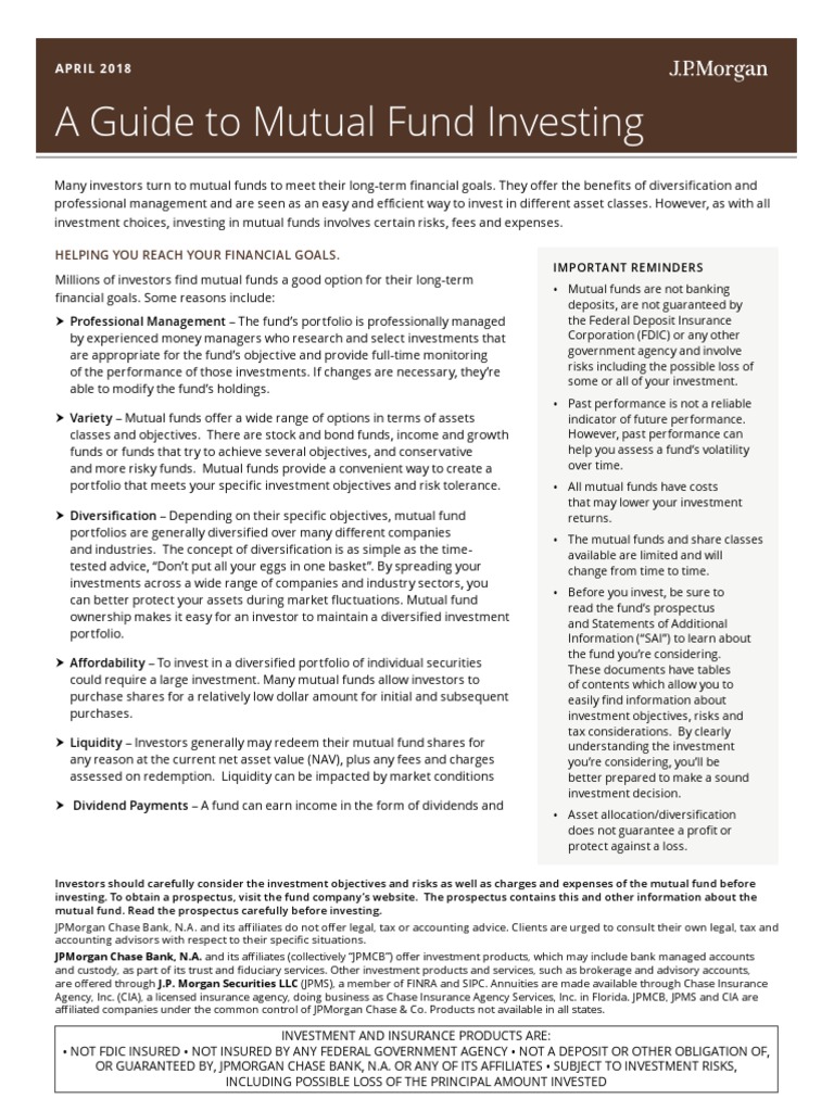 JP Morgan Guide - To - Mutual - Fund - Investing | PDF | Mutual Funds ...