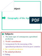 Today S Subject:: Geography of The Agriculture