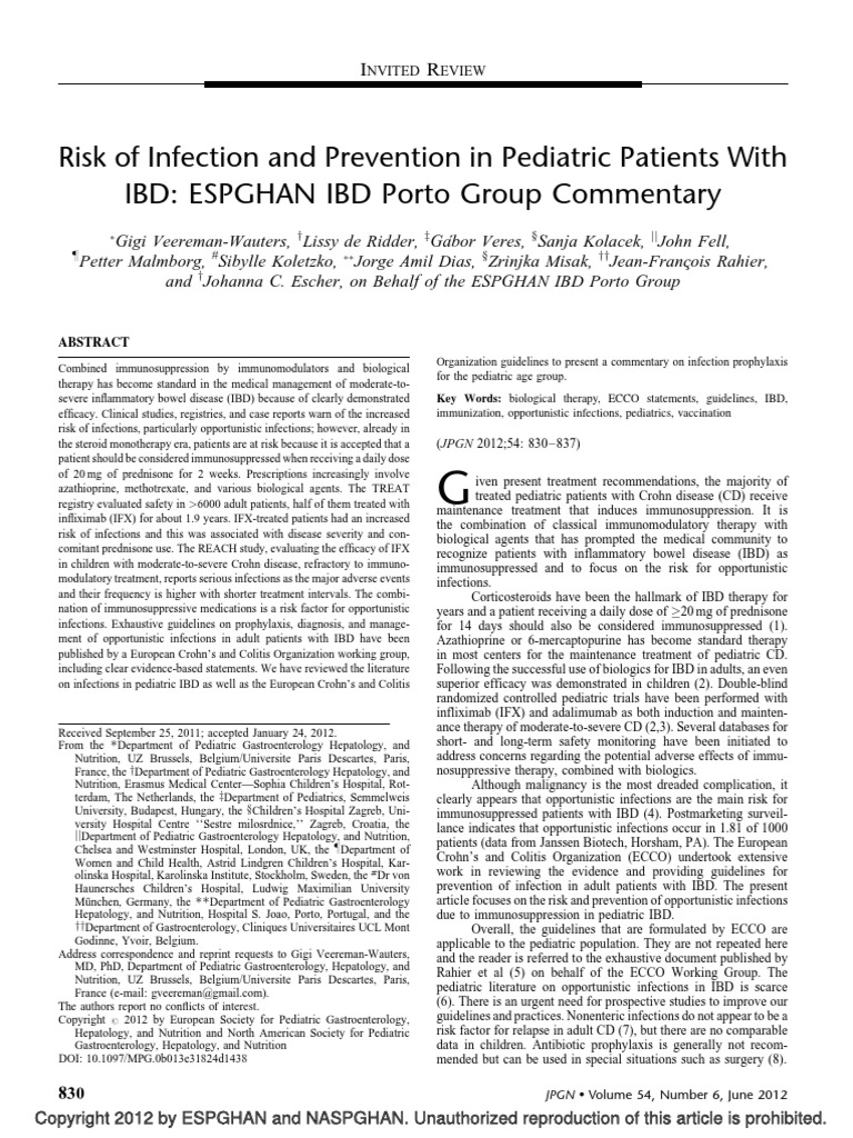 2012 ESPGHAN On Infection and Prevention JPGN PDF PDF