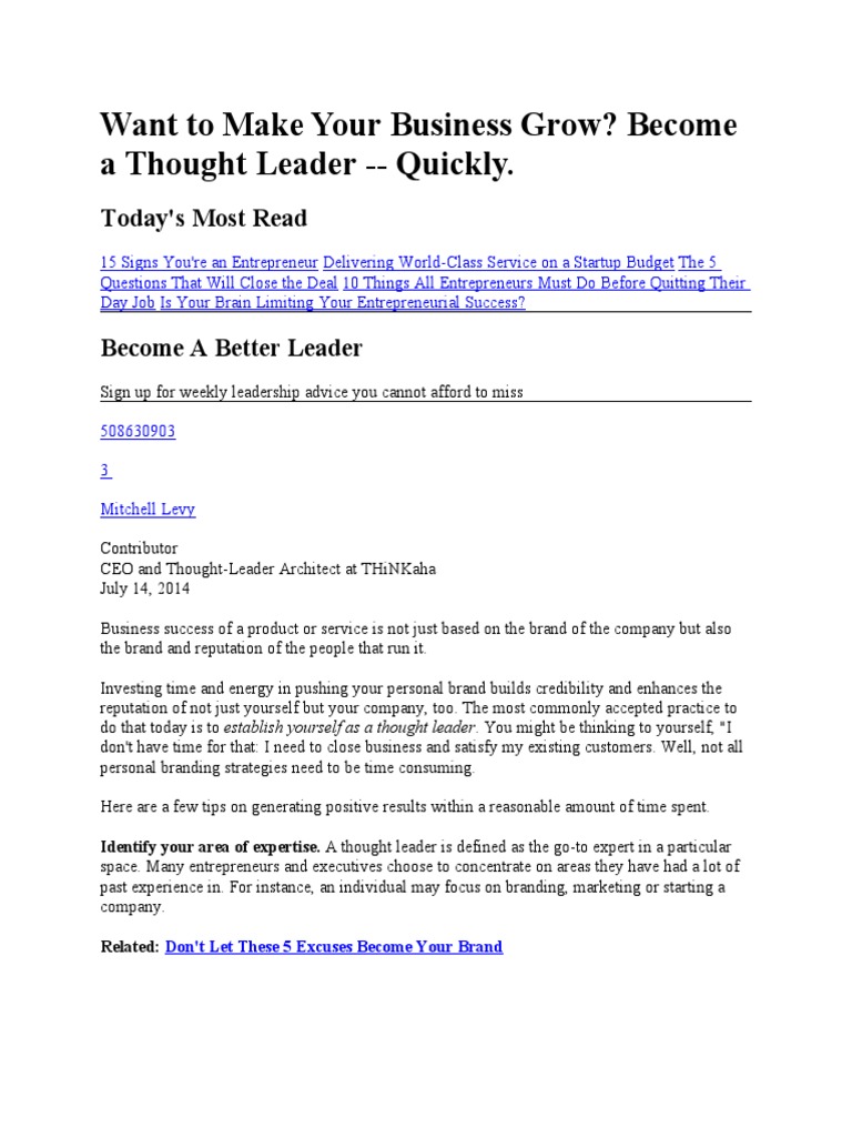 Want To Make Your Business Grow | PDF | Linked In | Entrepreneurship