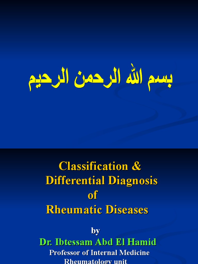 Classification of Rheumatic Diseases | PDF | Immunology | Arthritis