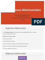 Regímenes Matrimoniales - Taller de Tramitación de Juicios de Familia