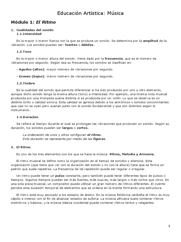 Ritmo Pdf Sonido Ritmo