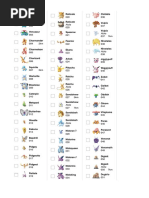 Generation 1 Pokmon Checklist | PDF | Fictional Life Forms | Video Games