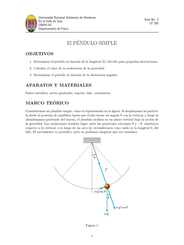 Pendulo Simple | PDF | Física | Física Aplicada e Interdisciplinaria