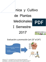 Botánica y Cultivo de Plantas Medicinales I Semestre 2017