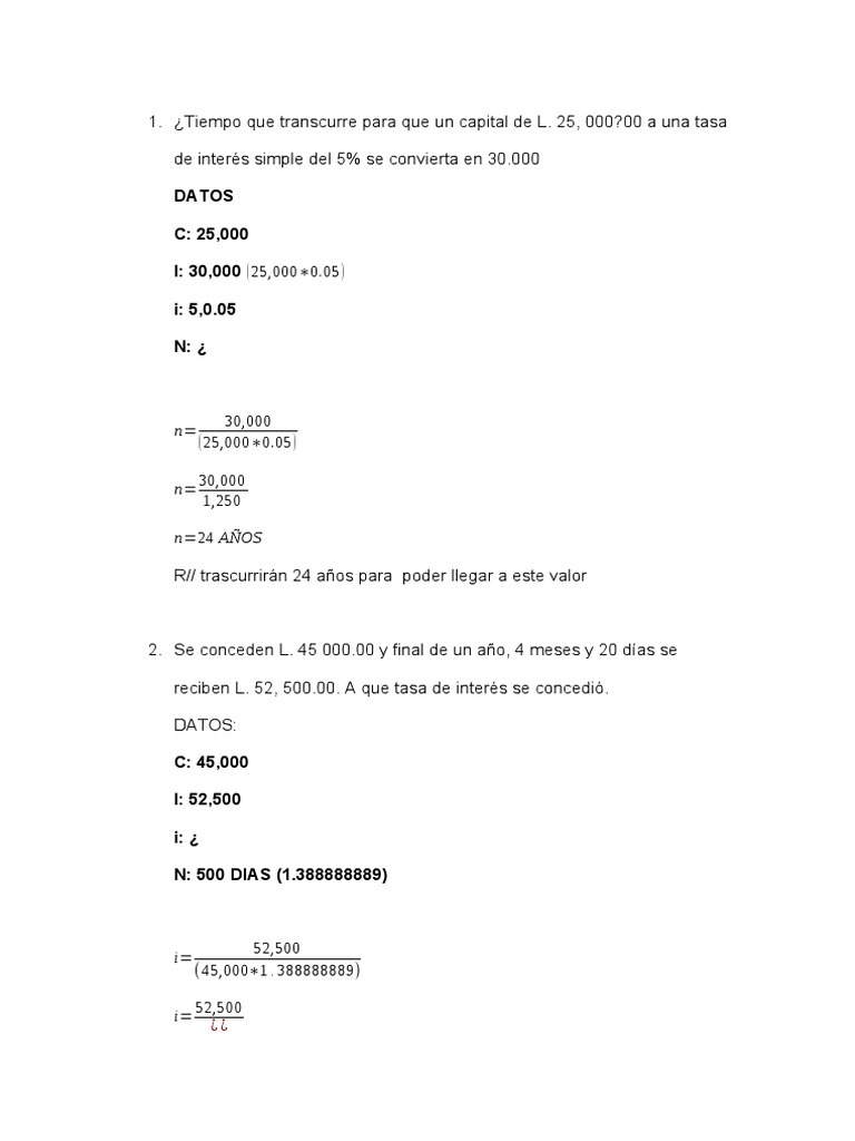 Ejercicios 1 | PDF | Finanzas y dinero