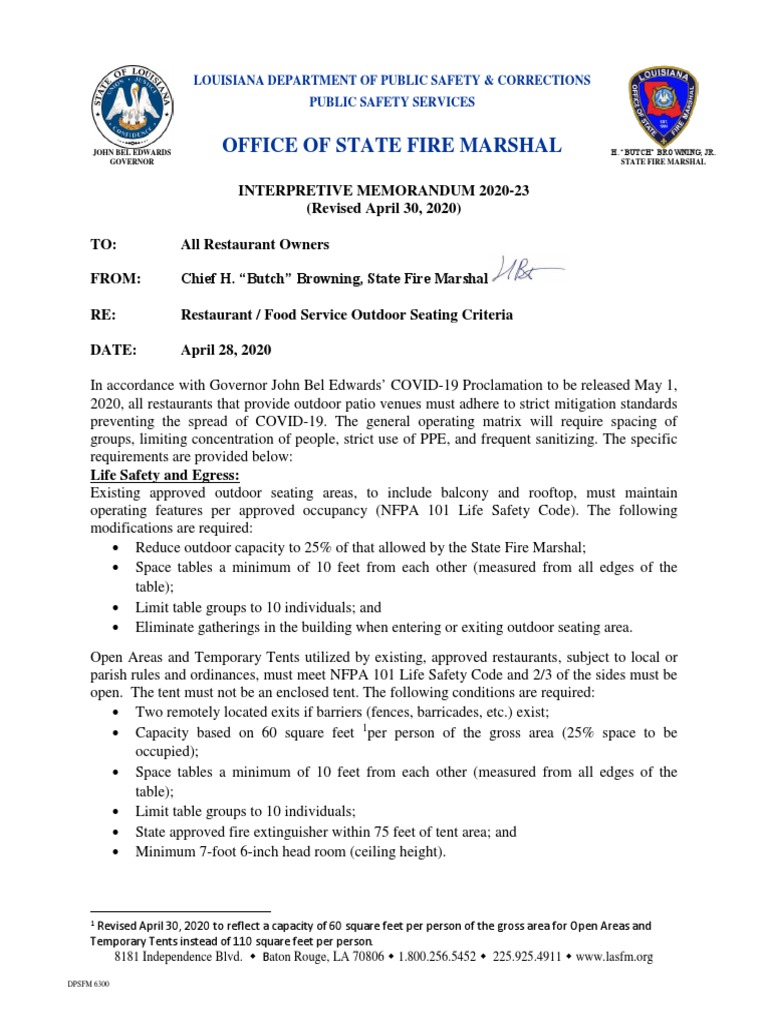 Office Of State Fire Marshal Louisiana Department Of Public Safety