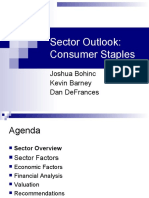 Sector Outlook: Consumer Staples: Joshua Bohinc Kevin Barney Dan Defrances