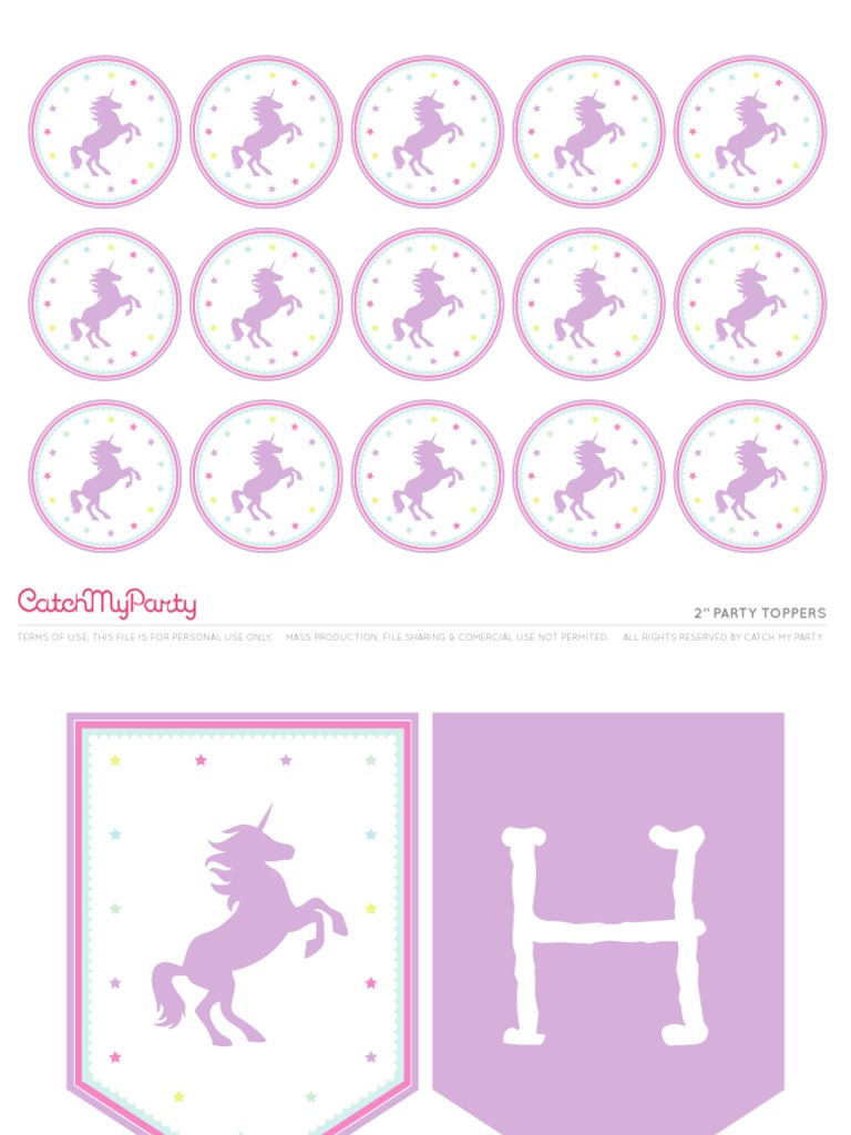 Free Unicorn Party Printables | PDF | Business