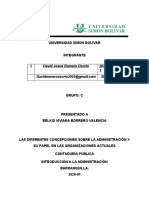 ENSAYO SOBRE LAS DIFERENTES CONCEPCIONES SOBRE LA ADMINISTRACIÓN Y SU PAPEL EN LAS ORGANIZACIONES ACTUALES.