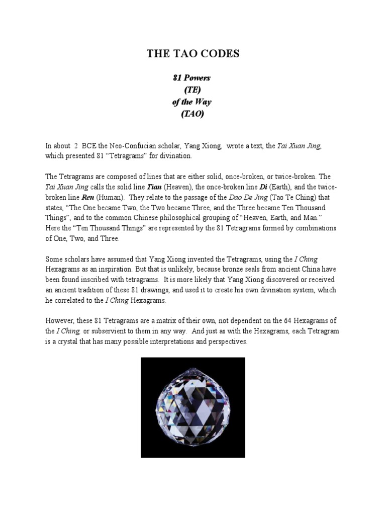 THE TAO CODES - Unlocking The Universal Matrix of 81 | PDF | Tao | Tao ...