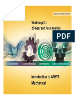 Workshop 3.1 2D Gear and Rack Analysis: Introduction To ANSYS Mechanical