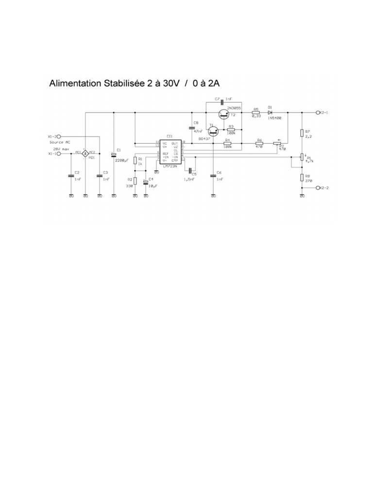 Electronique Alimentation Stabilisée 2 À 30V 0 À 2A Schema — free download