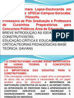 Aula sobre ideias construtivistas e aprendizagem significativa