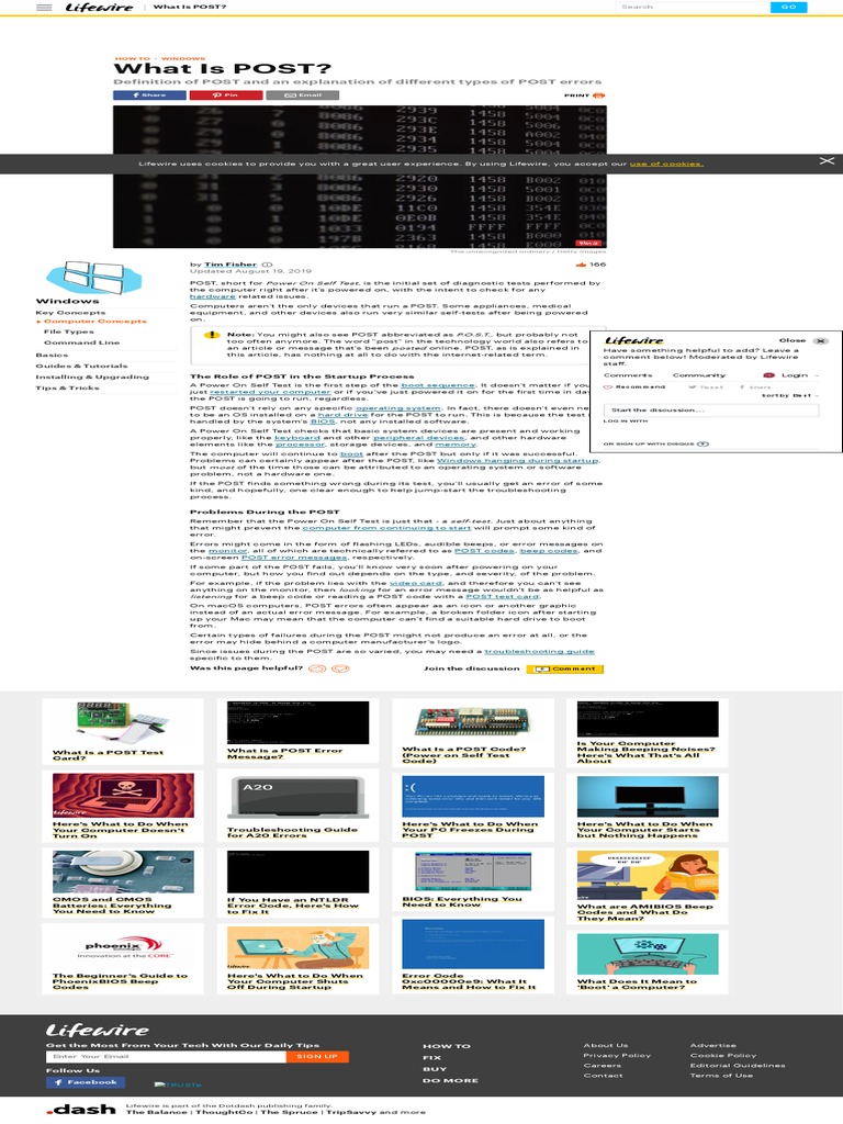 What Is POST (Power On Self Test Definition) PDF Computing Computer Architecture