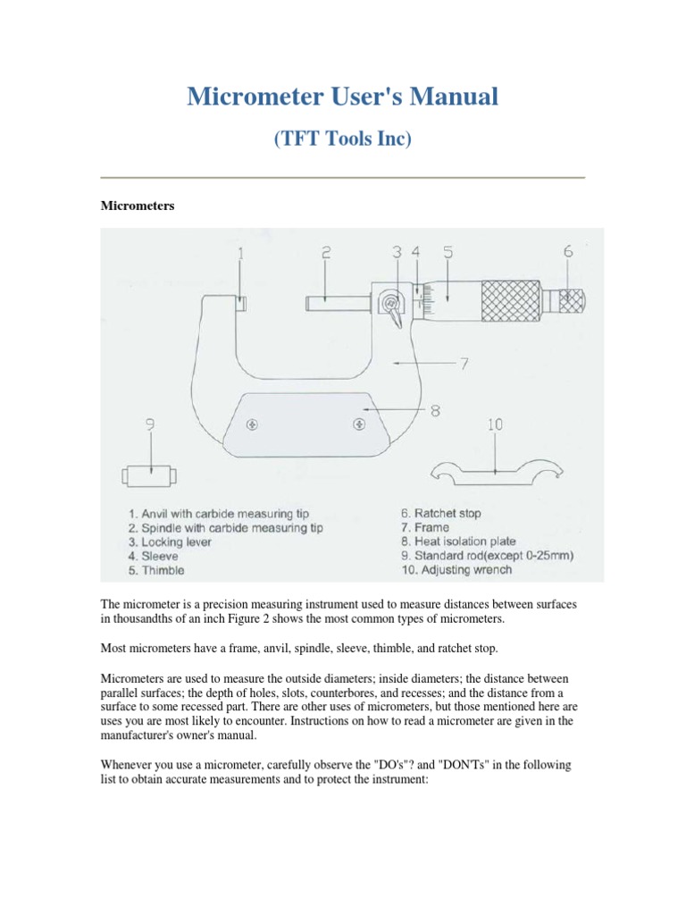 Micrometer Manual Tools Nature