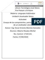 Componentes Léxicos, Patrones y Lexemas