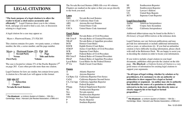 Legal Citation Formats Explained | PDF | United States Code | Federal ...