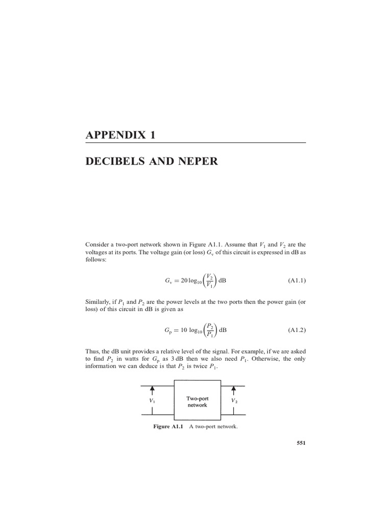 Appendix 1 Decibels and Neper: Figure A1.1 A Two-Port Network | PDF ...