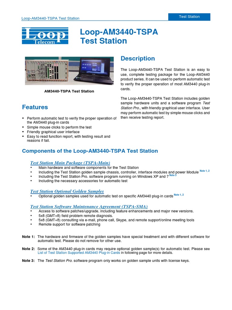Loop-AM3440-TSPA Test Station: Description | PDF | Microsoft Windows ...
