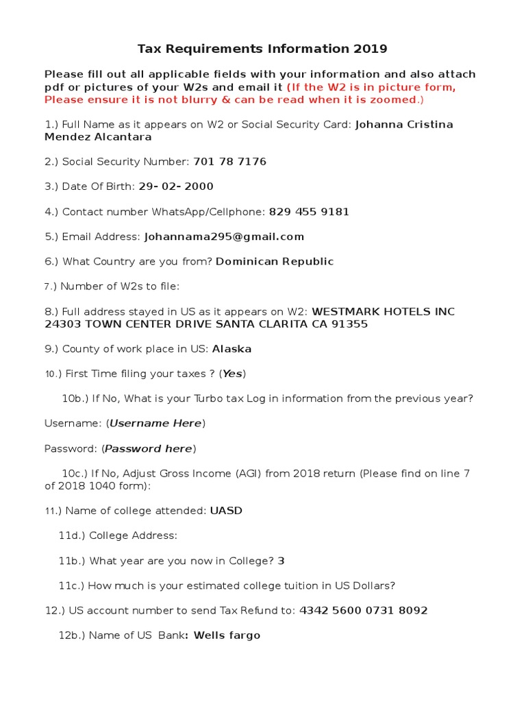 First-Time Tax Filing Instructions | PDF
