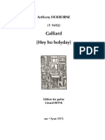 HOLBORNE, Anthony - Galliard (Heigh Ho Holiday) (Edited by Gérard REYNE) (Guitar Music Score)