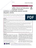 Tocilizumab modifica la clinica y el laboratorio de pacientes con SAM en AIJ