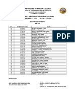 Departmental Exam Room Assignments PDF