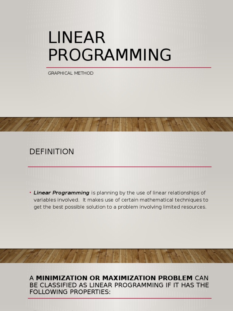 Linear Programming: Graphical Method | Download Free PDF | Linear ...