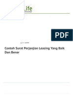 Contoh Surat Perjanjian Leasing Yang Baik Dan Benar - Detiklife PDF