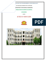 Malla Reddy College Production Planning and Control Notes