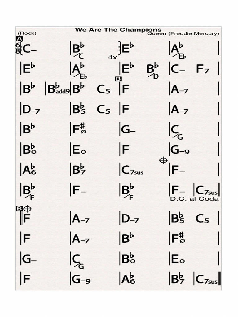 WE ARE THE CHAMPIONS Sheet Song PDF