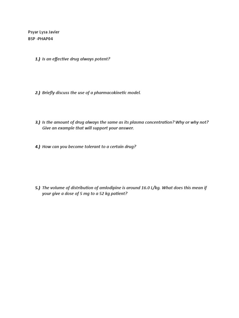 Understanding Drug Potency and Distribution | PDF | Wellness