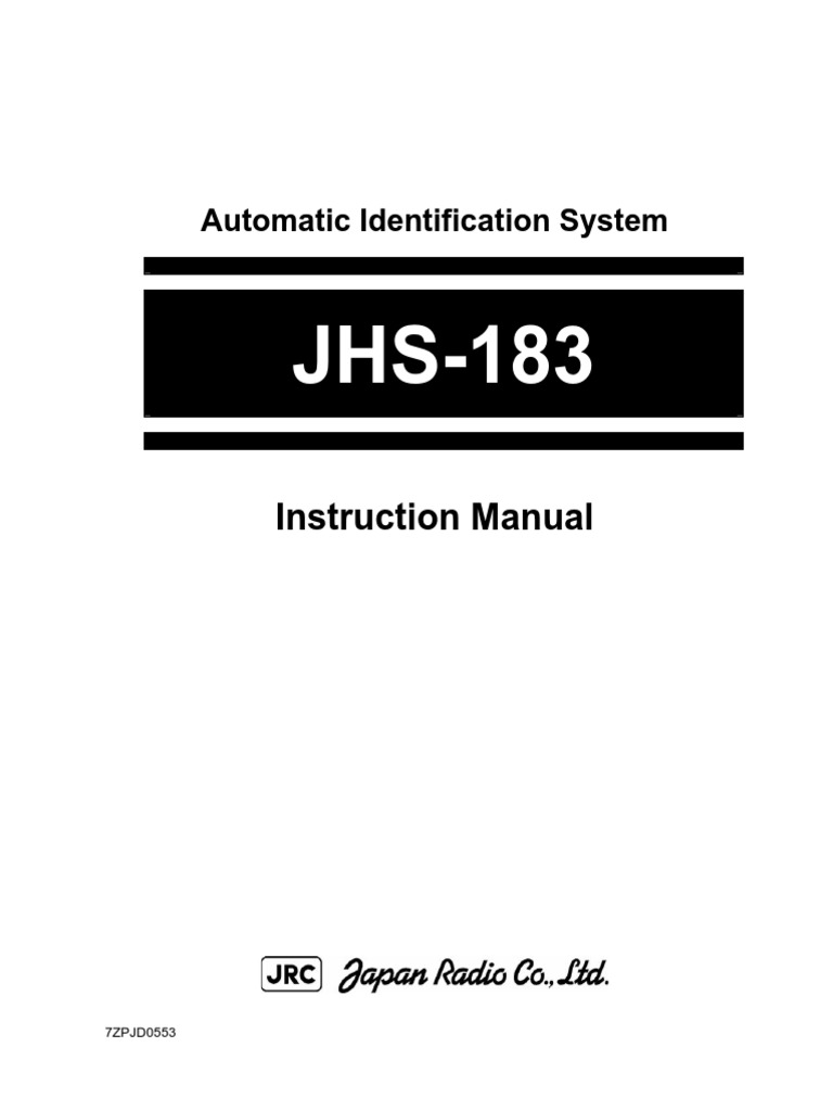 JRC JHS 183 UserManual1 PDF Electricity Electrical Engineering