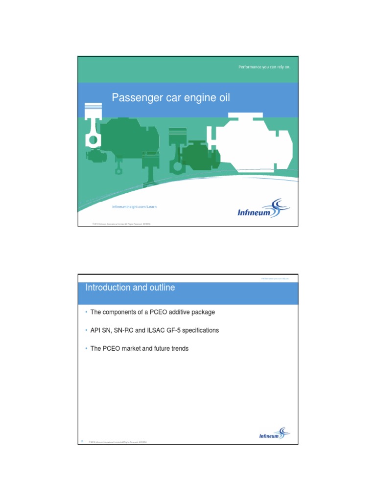Passenger Car Engine Oil: Introduction and Outline | PDF | Motor Oil ...