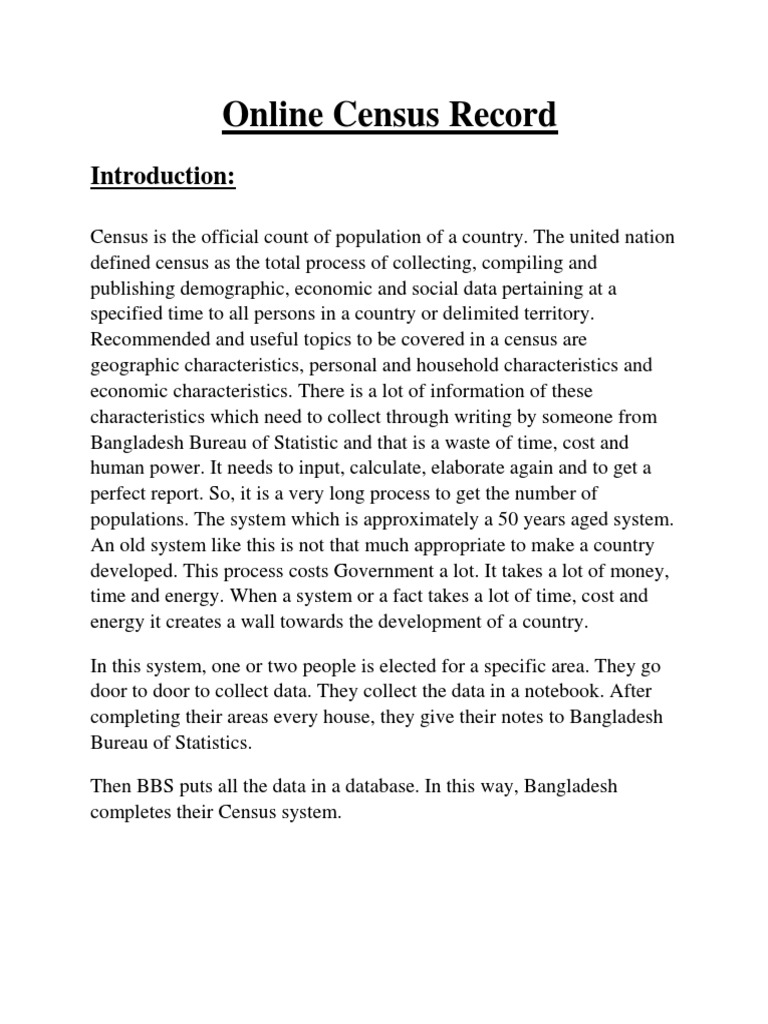 Online Census Program Abhijit Bhoumik Sir - 1 | PDF | Scrum (Software ...