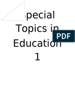 Special Topics in Education 1