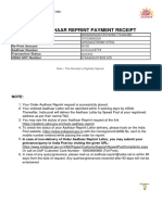 Aadhaar Reprint Payment Receipt Status Success