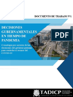 Decisiones Gubernamentales en Tiempo de Pandemia: Cronología Por Sectores de Las Decisiones Del Gobierno Peruano para Controlar El Avance Del COVID - 19