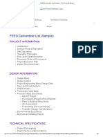 FEED Deliverable List (Sample) - The Project Definition PDF