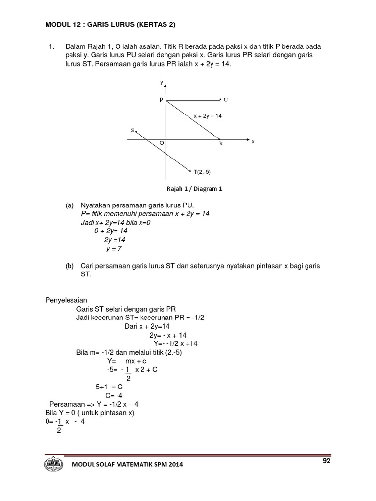 Garis Lurus Soalan Dan Jawapan Pdf