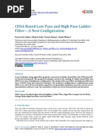 CFOA Based Low Pass and High Pass Ladder Filter-A