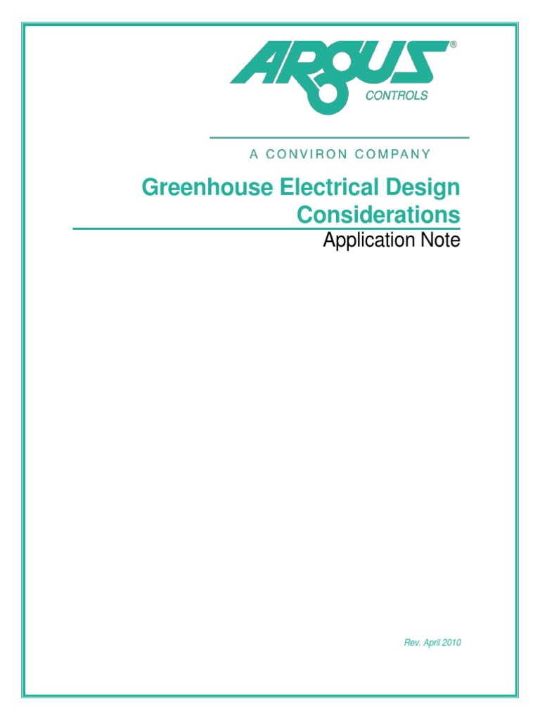 Greenhouse Electrical Design Considerations Application Note PDF