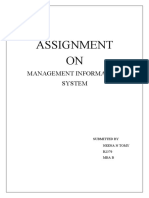 Assignment ON: Management Information System
