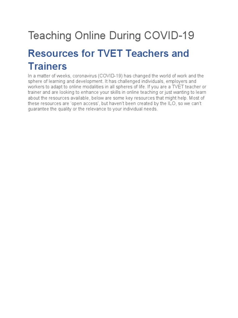 Teaching Online During COVID | PDF | Career & Growth